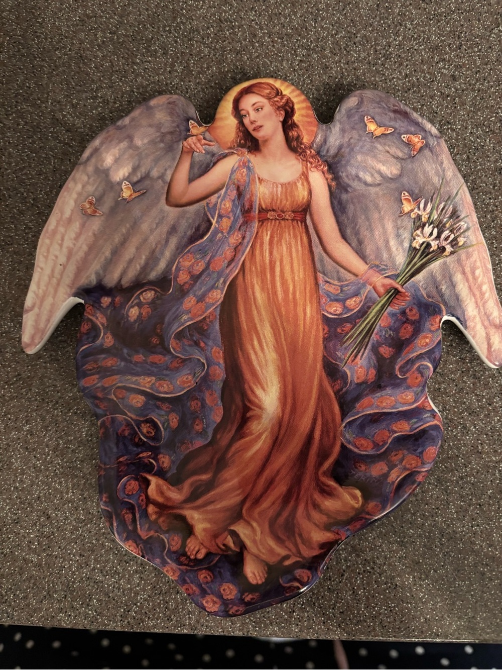 The Bradford Exchange Angel Wall Plaque in Gold and Purple